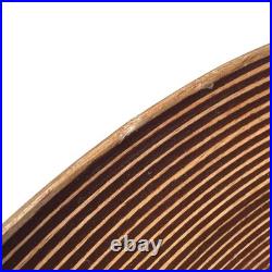 Vintage MCM Tapio Wirkkala Ribbed Birch Wood Asymmetrical Bowl Brown Organic