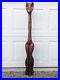 Vintage MCM Witco Tiki Wood Carved Cat Figure Sculpture Blue Eyes 43 1/2 High