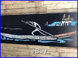 Vintage MID CENTURY MODERN Wood Carving 4 Wall Hanging Art(Gondola/Paddle Brd.)