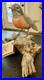 Vintage Ma Hai Feng American Robin Hand Carved Wood Bird Signed Hong Kong-Rare