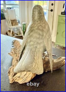 Vintage Ma Hai Feng American Robin Hand Carved Wood Bird Signed Hong Kong-Rare
