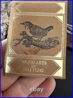 Vintage Ma Hai Feng American Robin Hand Carved Wood Bird Signed Hong Kong-Rare