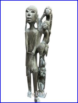 Vintage Makonde Ujamaa Family Tree Ebony Wood Sculpture African Art