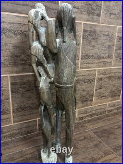 Vintage Makonde Ujamaa Family Tree Ebony Wood Sculpture African Art