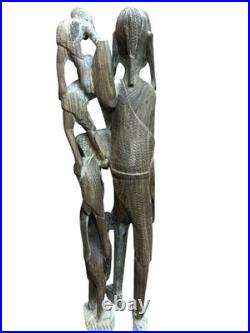 Vintage Makonde Ujamaa Family Tree Ebony Wood Sculpture African Art