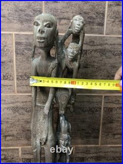 Vintage Makonde Ujamaa Family Tree Ebony Wood Sculpture African Art