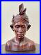 Vintage Malaysian Hard Wood Bust Sculpture Headdress Collectible Hand Carved Art