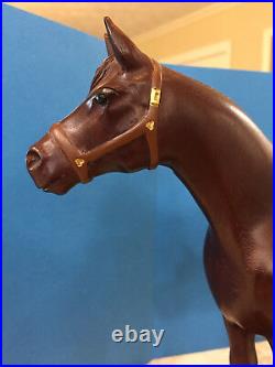 Vintage Man O War Horse Statue/Figurine Carved Wood Marshall Fields Exclusive
