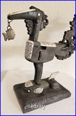 Vintage Maranao Sarimanok Bone & Wood Sculpture