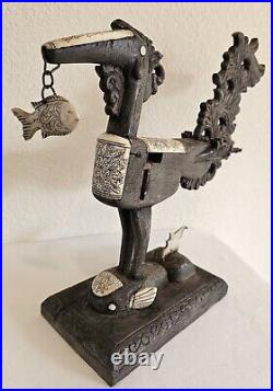 Vintage Maranao Sarimanok Bone & Wood Sculpture