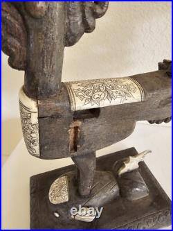 Vintage Maranao Sarimanok Bone & Wood Sculpture