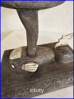 Vintage Maranao Sarimanok Bone & Wood Sculpture