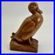 Vintage Max Huggler Carved Wood Duck Sculpture Swiss 1960 Brienz