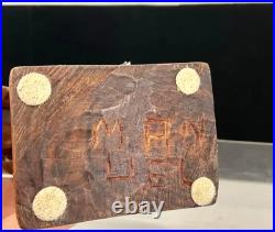 Vintage Mayan Wood Carving Cocobolo Serpent Headdress Sculpture Signed