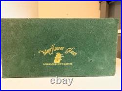 Vintage Mayflower Glass Sea Venture Ship Model Sculpture Wood Case Bermuda 1609