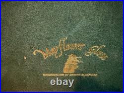 Vintage Mayflower Glass Sea Venture Ship Model Sculpture Wood Case Bermuda 1609