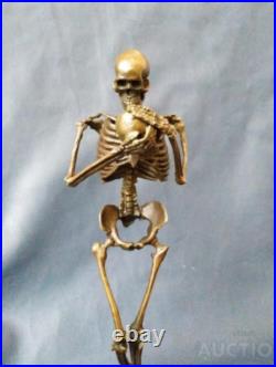 Vintage Memento Mori Bronze Statue Sculpture Marble France JB 31 cm Rare Old 20c