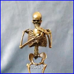 Vintage Memento Mori Bronze Statue Sculpture Marble France JB 31 cm Rare Old 20c