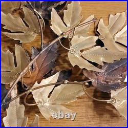 Vintage Metal Maple Leaf Wall Sculpture withWood MCM Jere-Style 70s 65
