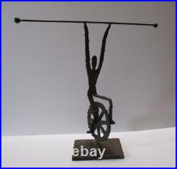 Vintage Metal Sculpture Statue Circus Expressionist Abstract Surrealism 1970's