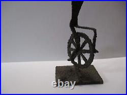Vintage Metal Sculpture Statue Circus Expressionist Abstract Surrealism 1970's