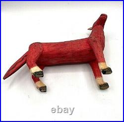 Vintage Mexican Folk Art Alebrije Wood Carving Animal Wooden Oaxacan Red Horse