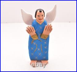 Vintage Mexican Folk Art Masterpiece Oaxacan Wood Carving Angel Sculpture 8.5