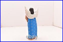 Vintage Mexican Folk Art Masterpiece Oaxacan Wood Carving Angel Sculpture 8.5