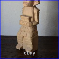 Vintage Mexican Oaxaca Aztec Wood Sculpture Signed Arturo Mendez