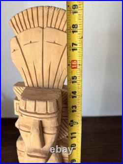 Vintage Mexican Oaxaca Aztec Wood Sculpture Signed Arturo Mendez