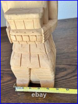 Vintage Mexican Oaxaca Aztec Wood Sculpture Signed Arturo Mendez