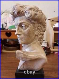 Vintage Michelangelo's David Bust Sculpture Austin Productions Pucci Signed 14