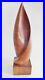 Vintage Mid Century Carved Wooden Flame Shaped Sculpture Walnut Teak Abstract
