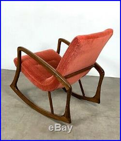 Vintage Mid Century Danish Modern Sculptural Rocking Chair Pearsall Kagan Style