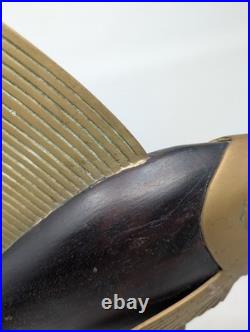 Vintage Mid Century Frederick Cooper Carved Wood & Brass Marlin Fish Sculpture