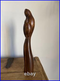 Vintage Mid Century Jose Pinal Madonna Mary Mexican Wood Carved Sculpture