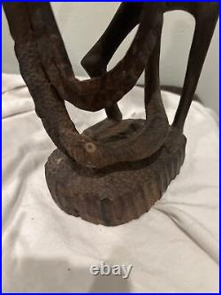 Vintage Mid-Century Makonde Sculpture Rosewood African Wood Carving/Art 18 Tall