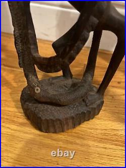 Vintage Mid-Century Makonde Sculpture Rosewood African Wood Carving/Art 18 Tall