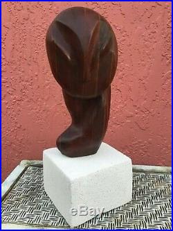 Vintage Mid Century Modern BRUTALIST OWL Sculpture Wood