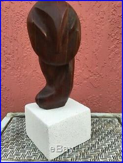 Vintage Mid Century Modern BRUTALIST OWL Sculpture Wood
