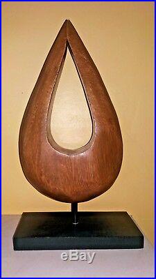 Vintage Mid-Century Modern Danish Drop Sculpture 1kg 14'' wood MSM Eames Era