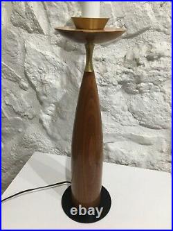 Vintage Mid-Century Modern Wood Sculptural Table Lamp