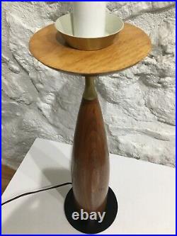 Vintage Mid-Century Modern Wood Sculptural Table Lamp
