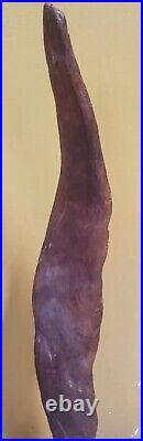 Vintage Mid Century Wooden Sculpture On Base 24 Inches Tall Wood Curved