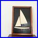 Vintage Midcentury MCM Wooden 3D Wood Sailboat Framed Art Black Ivory 10x15 Read