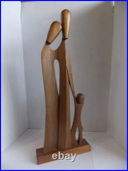Vintage Minimalist Figural Sculpture Carving 29,5