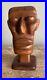 Vintage Modernist Wood Head Sculpture With Stand By Nimo Mocharnuik