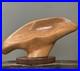 Vintage Monumental Abstract Biomorphic Modernist Wood Sculpture On Stand