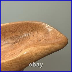 Vintage Monumental Abstract Biomorphic Modernist Wood Sculpture On Stand