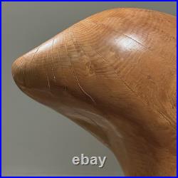 Vintage Monumental Abstract Biomorphic Modernist Wood Sculpture On Stand